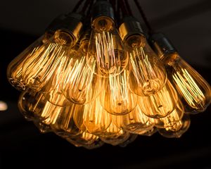 Preview wallpaper light bulbs, chandelier, electricity, light, incandescent, edisons bulb