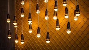Preview wallpaper light bulbs, chandelier, light, electricity, lighting, wall