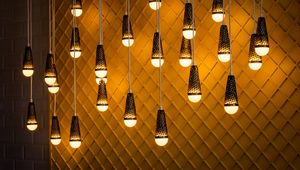 Preview wallpaper light bulbs, chandelier, light, electricity, lighting, wall