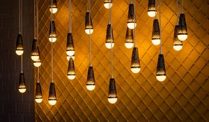 Preview wallpaper light bulbs, chandelier, light, electricity, lighting, wall