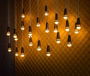 Preview wallpaper light bulbs, chandelier, light, electricity, lighting, wall