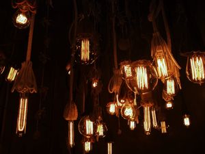 Preview wallpaper light bulbs, chandeliers, ropes, lighting, light, electricity