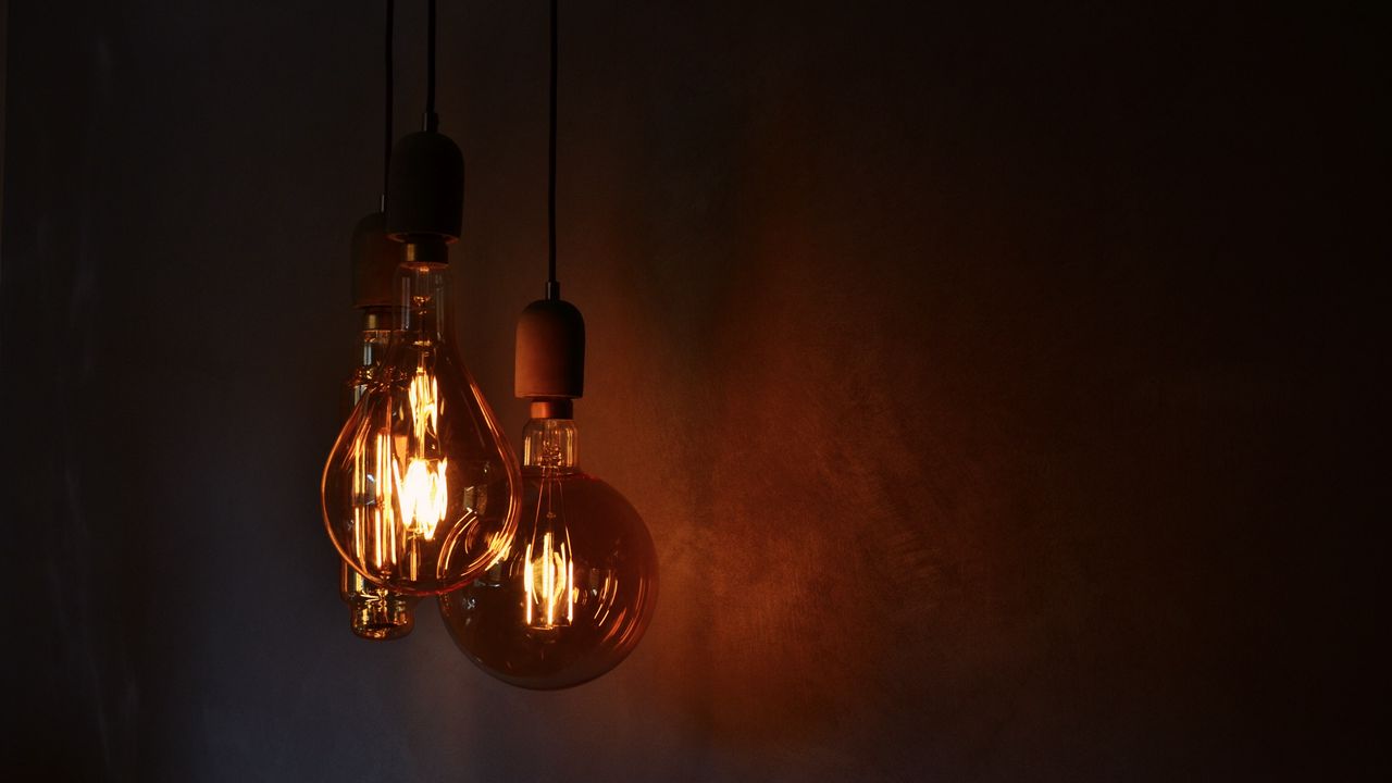 Wallpaper light bulbs, electricity, lighting, wall