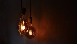 Preview wallpaper light bulbs, electricity, lighting, wall