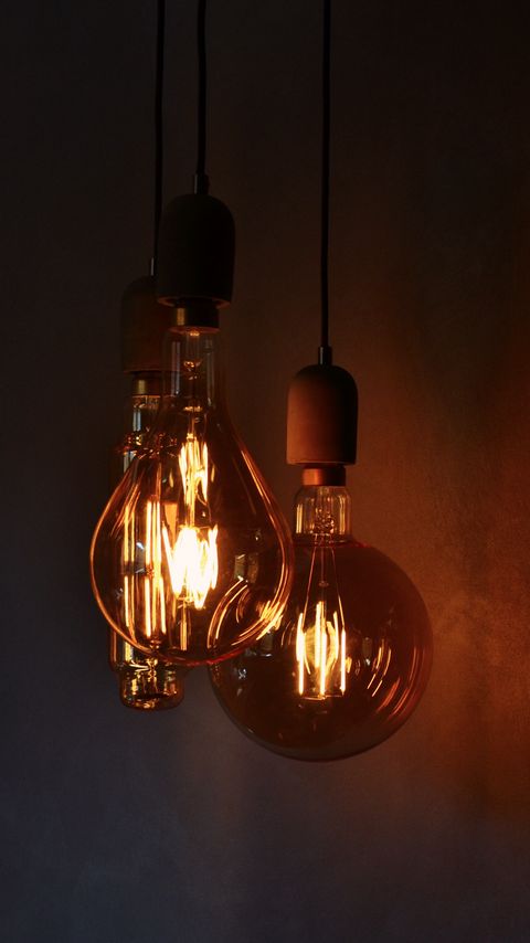 Download wallpaper 480x854 light bulbs, electricity, lighting, wall nokia  lumia 630, sony ericsson xperia hd background