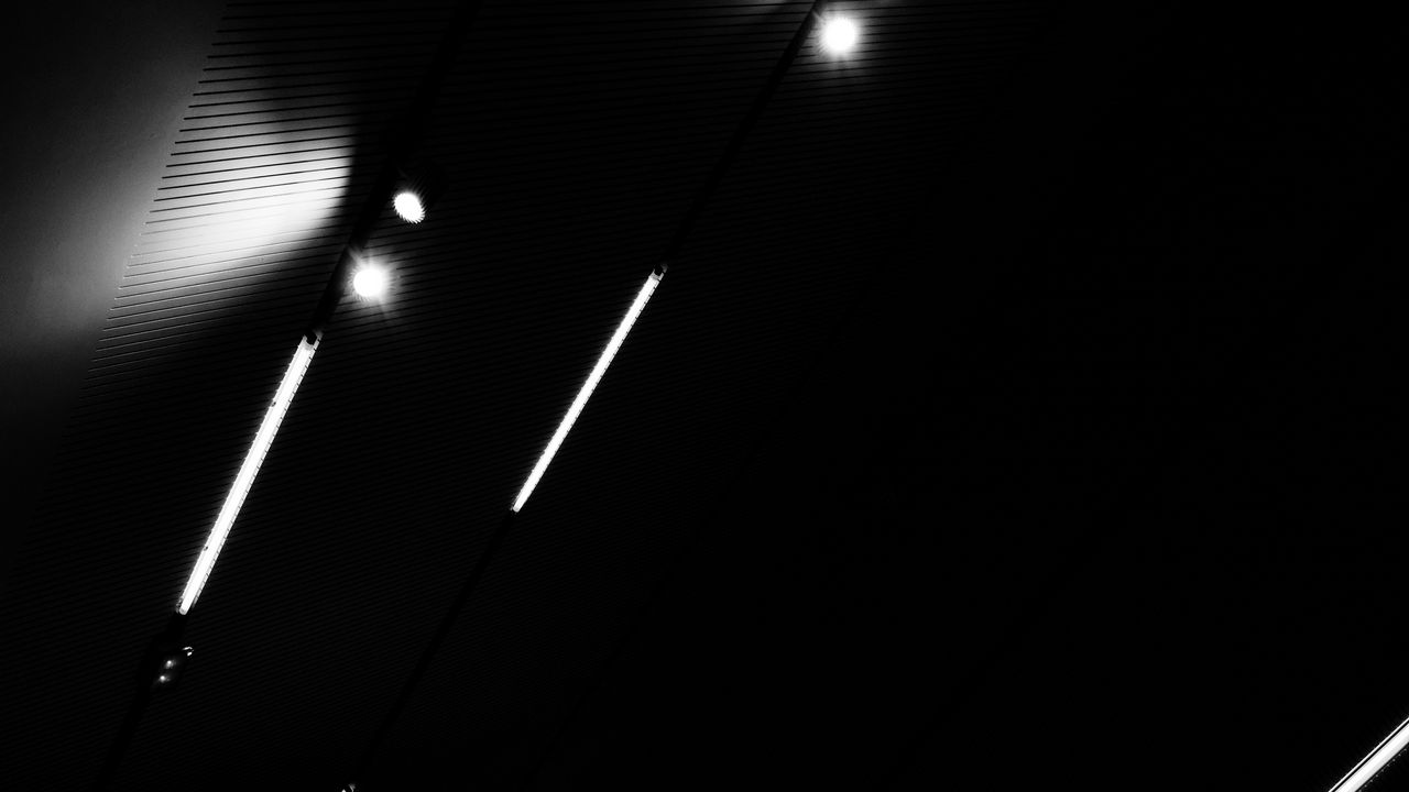 Wallpaper light bulbs, glow, bw, black