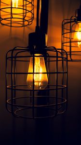 Preview wallpaper light bulbs, lanterns, light, electricity, dark