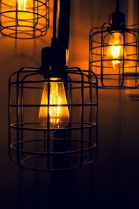 Preview wallpaper light bulbs, lanterns, light, electricity, dark