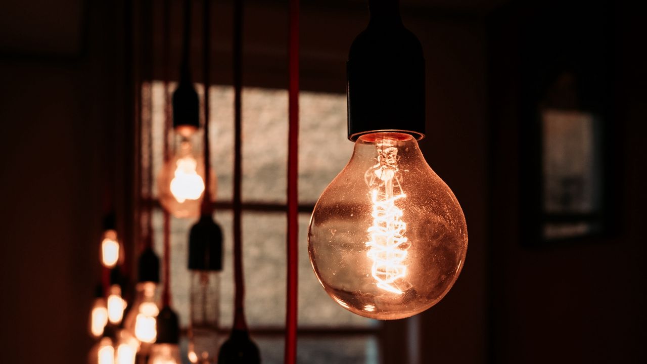 Wallpaper light bulbs, light, electricity, interior, loft