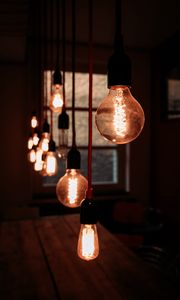 Preview wallpaper light bulbs, light, electricity, interior, loft