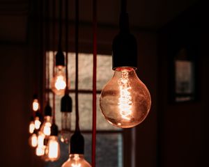 Preview wallpaper light bulbs, light, electricity, interior, loft