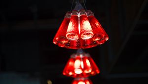 Preview wallpaper light bulbs, red, illumination, lighting, motion blur, light