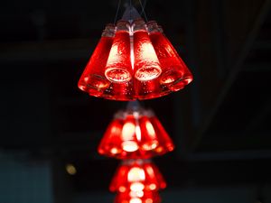 Preview wallpaper light bulbs, red, illumination, lighting, motion blur, light