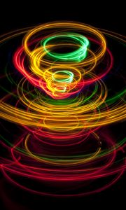 Preview wallpaper light, circles, long exposure, colorful, glow