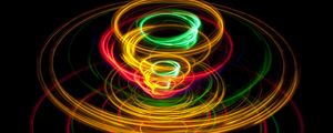 Preview wallpaper light, circles, long exposure, colorful, glow