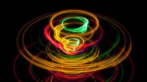 Preview wallpaper light, circles, long exposure, colorful, glow