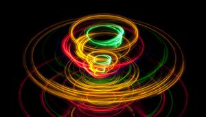 Preview wallpaper light, circles, long exposure, colorful, glow