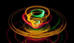 Preview wallpaper light, circles, long exposure, colorful, glow
