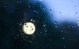 Preview wallpaper light, drops, rain, glass, dark