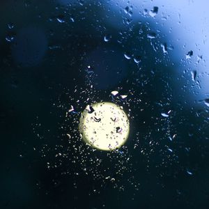 Preview wallpaper light, drops, rain, glass, dark