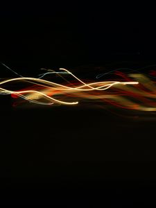 Preview wallpaper light, freezelight, lines, long exposure, abstraction, dark