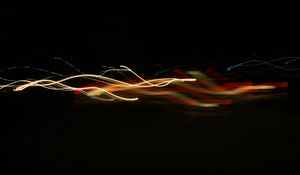 Preview wallpaper light, freezelight, lines, long exposure, abstraction, dark