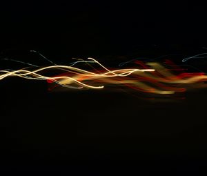 Preview wallpaper light, freezelight, lines, long exposure, abstraction, dark