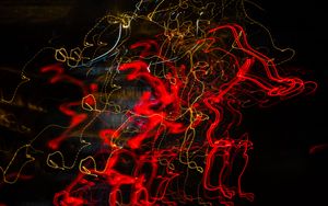 Preview wallpaper light, freezelight, long exposure, lines, tangled, abstraction