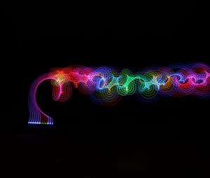 Preview wallpaper light, freezelight, long exposure, colorful, dark