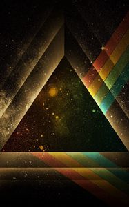 Preview wallpaper light, glare, triangle, stripes, colorful, shade