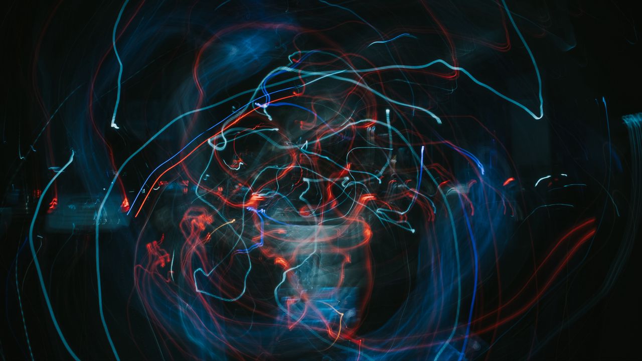 Wallpaper light, lines, blur, long exposure, abstraction, colorful