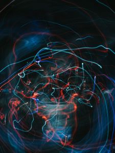 Preview wallpaper light, lines, blur, long exposure, abstraction, colorful