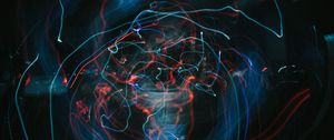 Preview wallpaper light, lines, blur, long exposure, abstraction, colorful