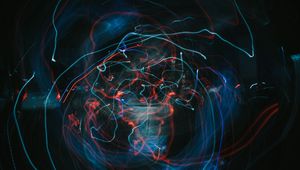 Preview wallpaper light, lines, blur, long exposure, abstraction, colorful