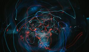 Preview wallpaper light, lines, blur, long exposure, abstraction, colorful