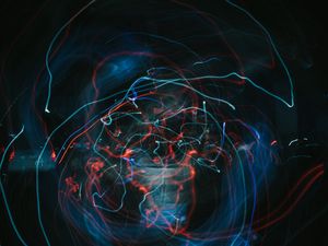 Preview wallpaper light, lines, blur, long exposure, abstraction, colorful
