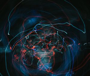 Preview wallpaper light, lines, blur, long exposure, abstraction, colorful