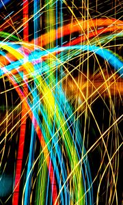 Preview wallpaper light, lines, colorful, abstraction, long exposure