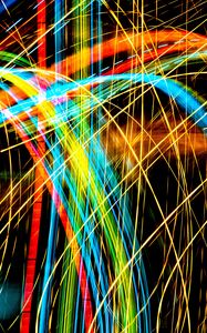 Preview wallpaper light, lines, colorful, abstraction, long exposure