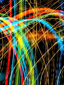 Preview wallpaper light, lines, colorful, abstraction, long exposure