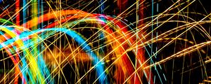 Preview wallpaper light, lines, colorful, abstraction, long exposure