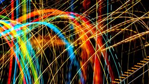 Preview wallpaper light, lines, colorful, abstraction, long exposure