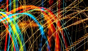 Preview wallpaper light, lines, colorful, abstraction, long exposure