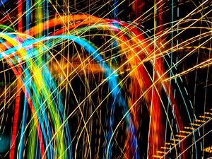 Preview wallpaper light, lines, colorful, abstraction, long exposure