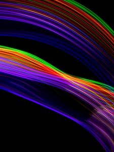 Preview wallpaper light, lines, curves, freezelight, colorful, abstraction