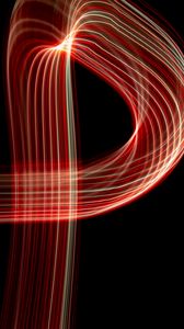 Preview wallpaper light, lines, curves, abstraction, red