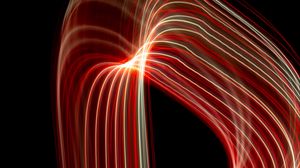 Preview wallpaper light, lines, curves, abstraction, red