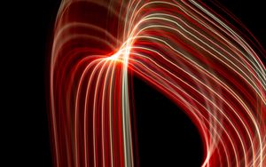 Preview wallpaper light, lines, curves, abstraction, red