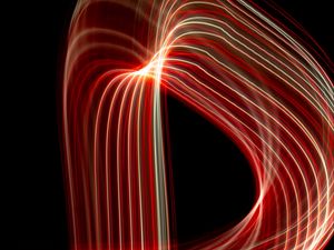 Preview wallpaper light, lines, curves, abstraction, red