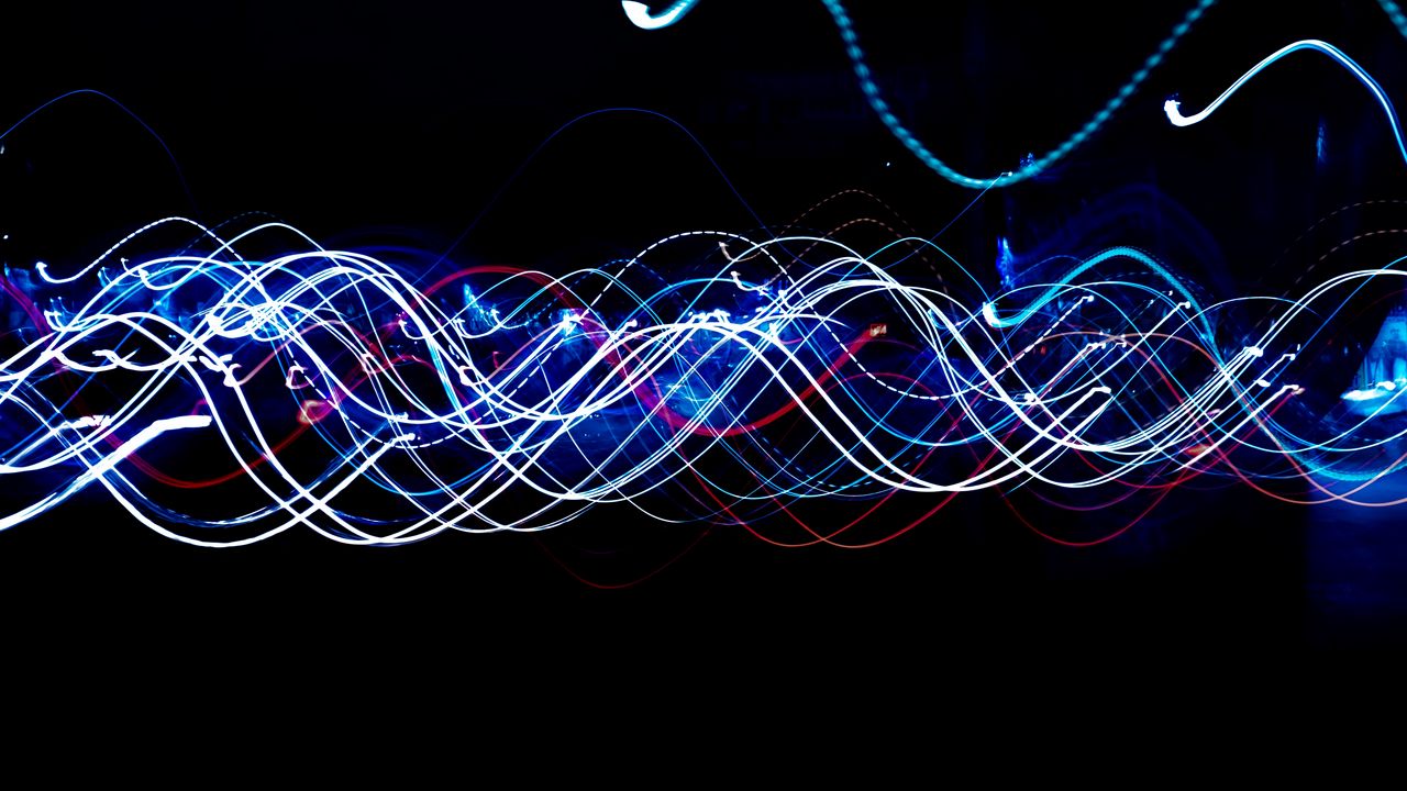 Wallpaper light, lines, freezelight, long exposure, glow, abstraction